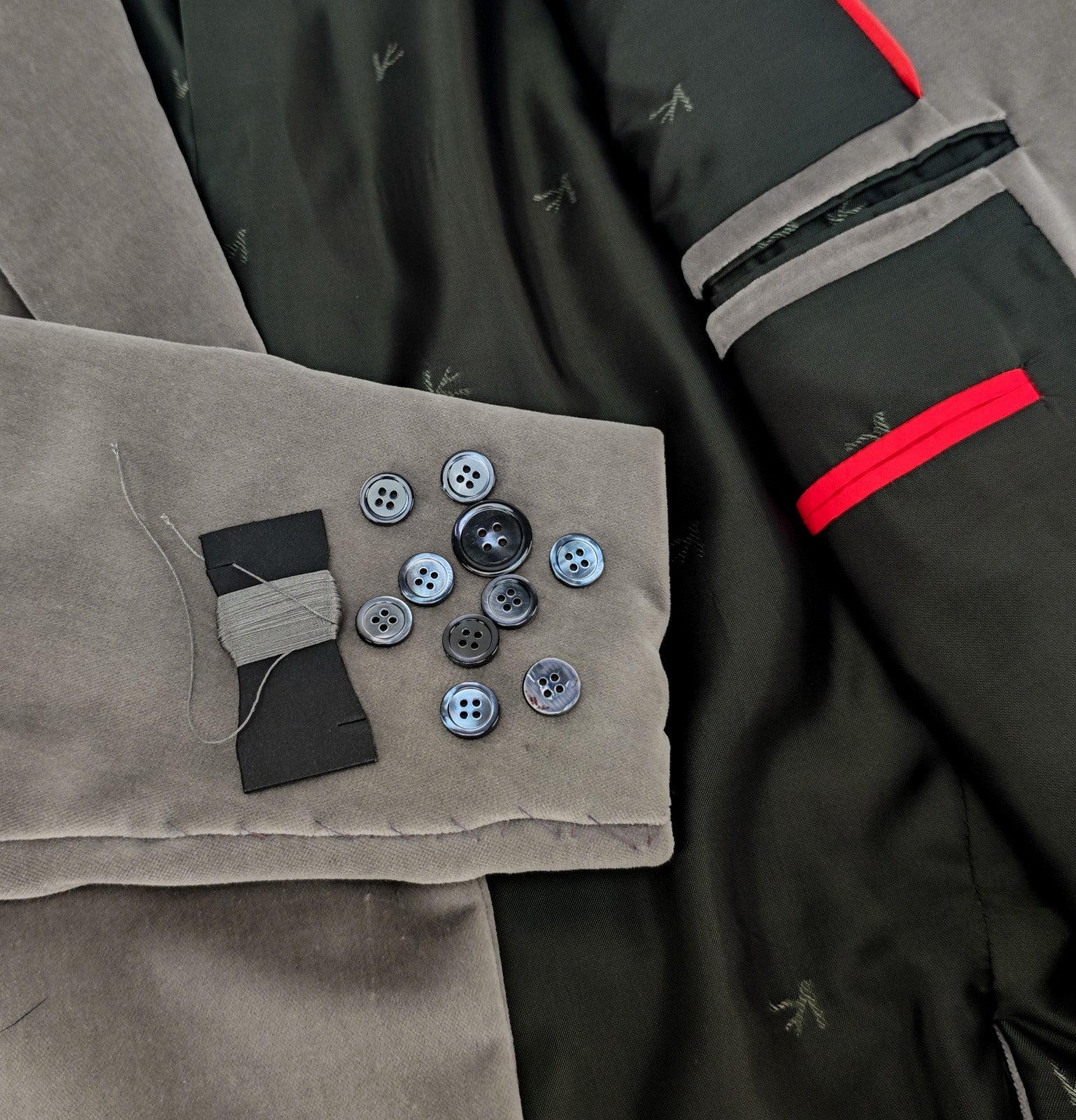 $5400 ISAIA NAPOLI "Amalfi" Gray Hand Sewn Jacket Sport Coat Velvet Cotton