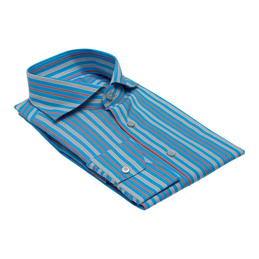 690$ LUXURY GERLIN Shirt Striped Jacquard ALUMO Cotton 16 - 41 2U ZILLI