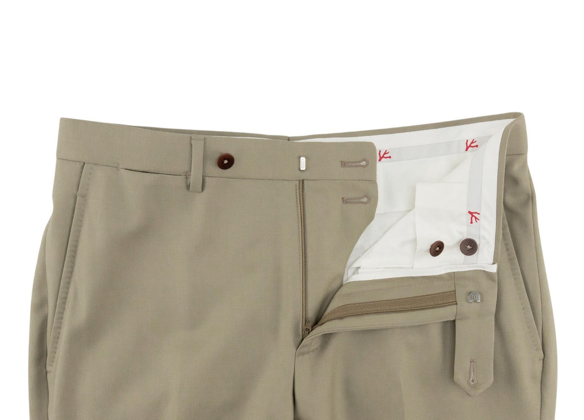 $6600 ISAIA "Capri" Taupe Hand-Sewn Suit Fine Wool Solid 36 US / 46 EU 8R