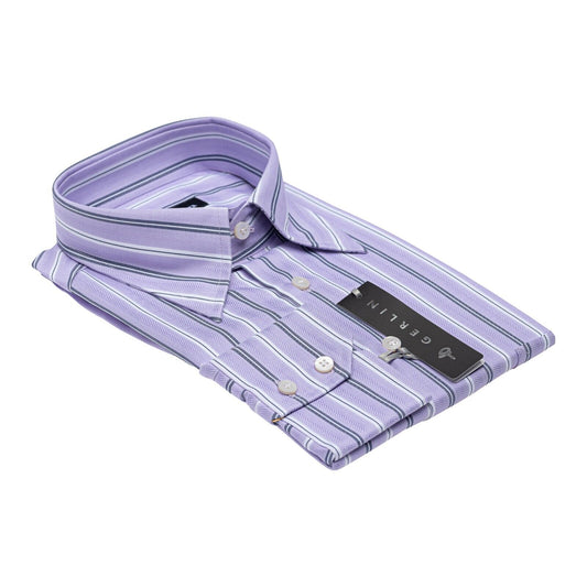 690$ LUXURY GERLIN Shirt Point Collar Lilac Cotton 16 - 41 - 7O BIJAN