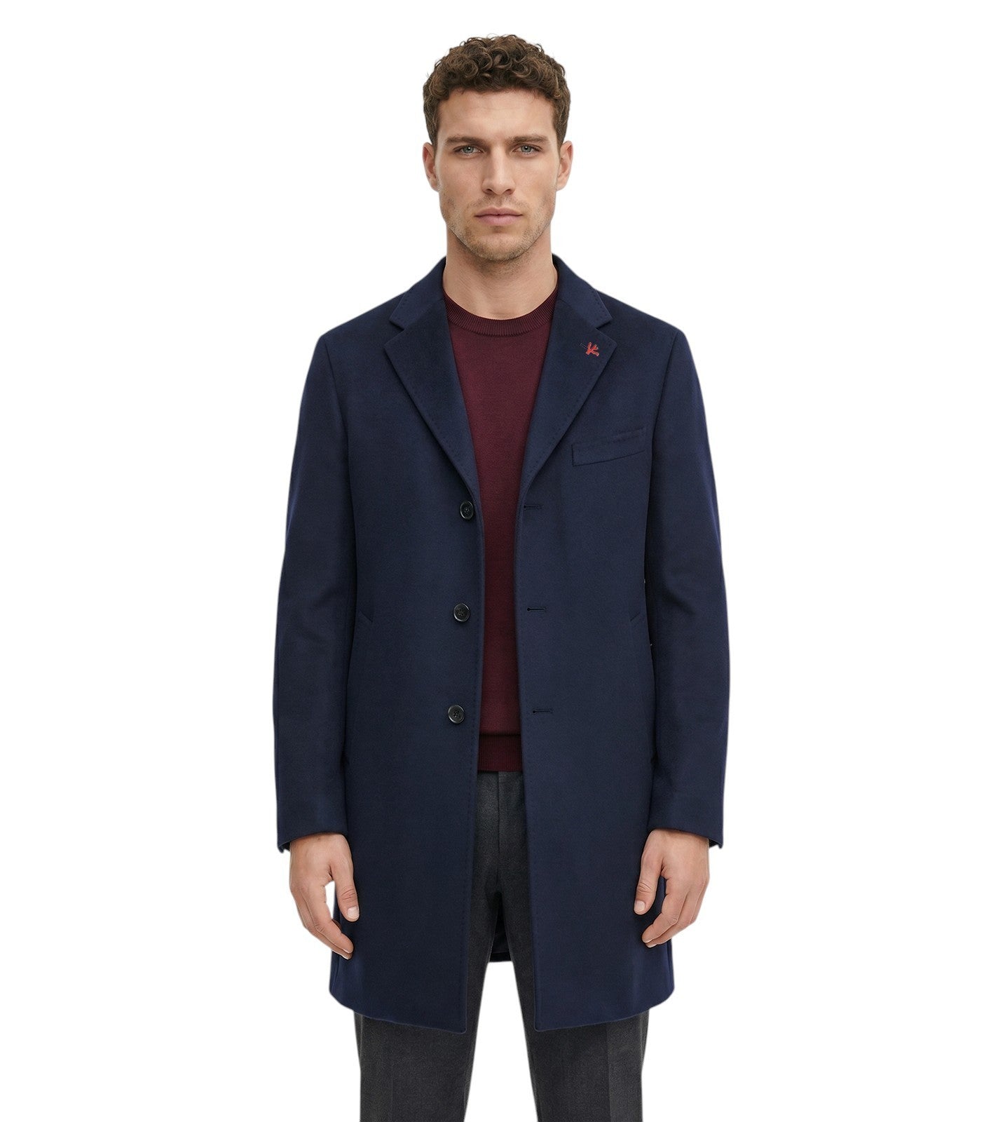 8100$ ISAIA NAPOLI Blue Navy Ross Overcoat Coat 100% Cashmere