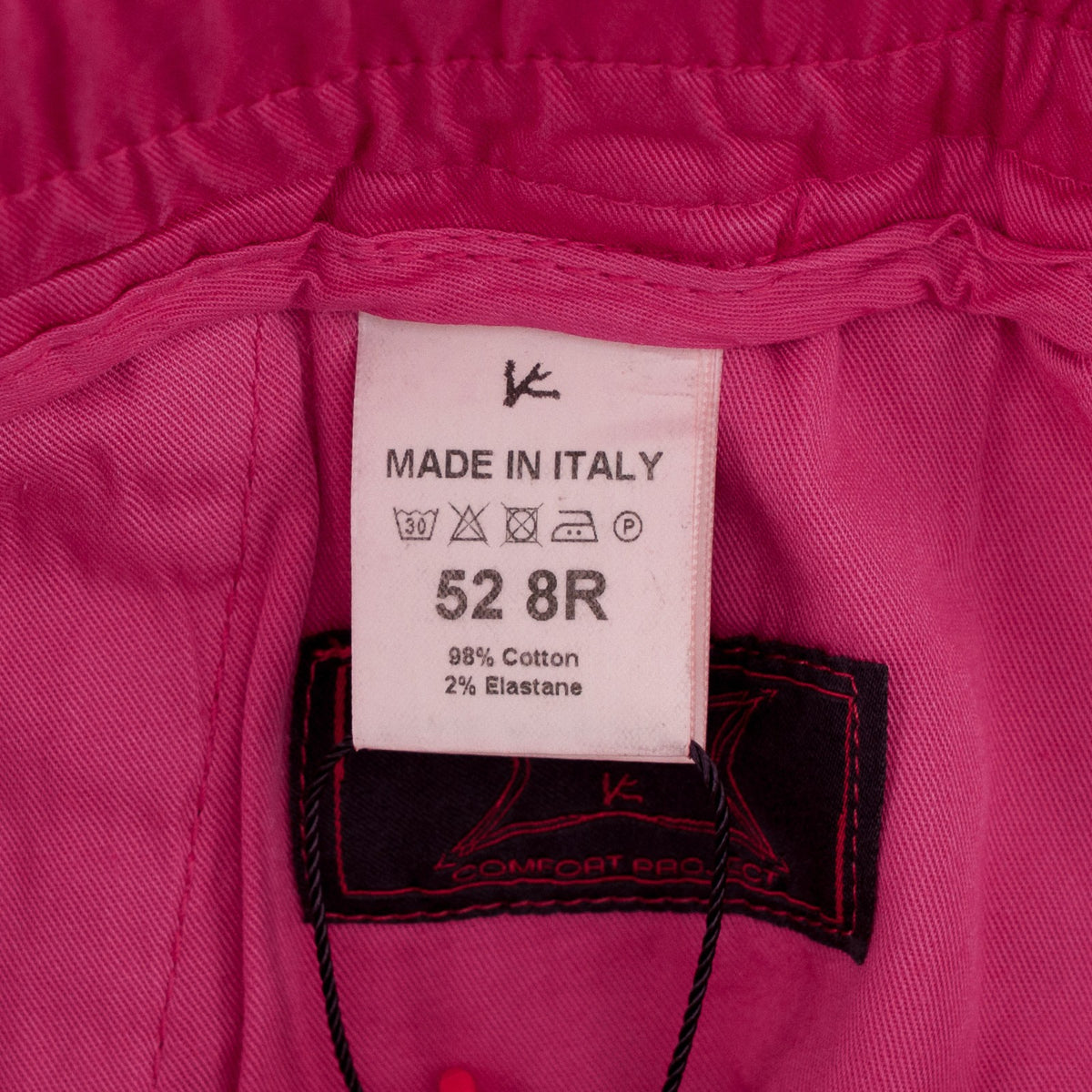 1100$ ISAIA NAPOLI Magenta Drawstring Trouser Pant Cotton 36 US / 52 EU