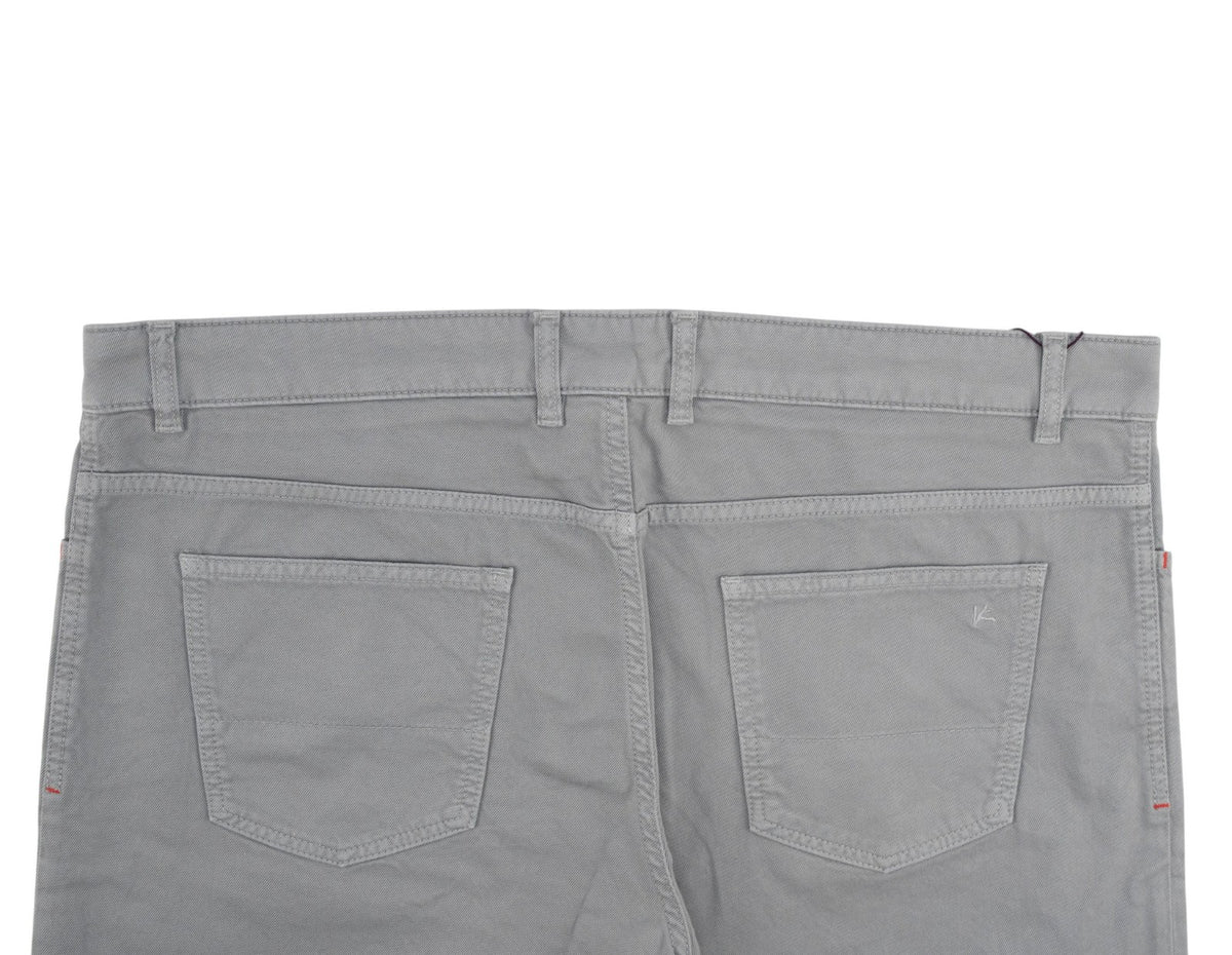 690$ ISAIA NAPOLI Gray 5 Pockets Jeans Pant Denim Cotton Regular 40 US / 56 EU