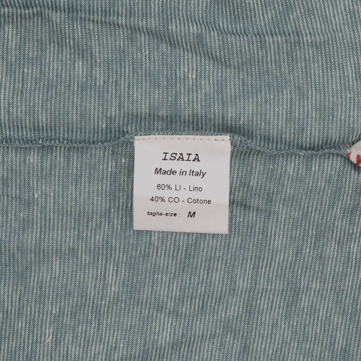 850$ ISAIA NAPOLI Green Handmade Polo Long Sleeve Linen - Cotton Size M