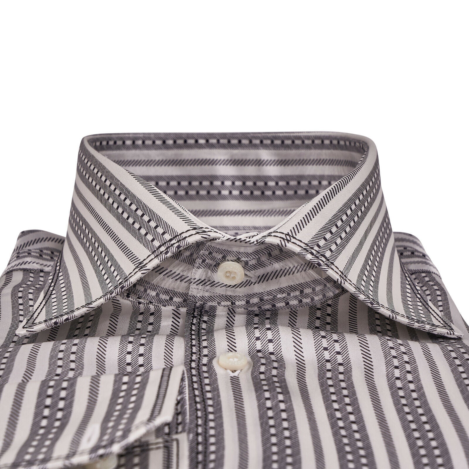 LUXURY 1400$ GERLIN Limited Edition Shirt Striped 100% Silk  BIJAN