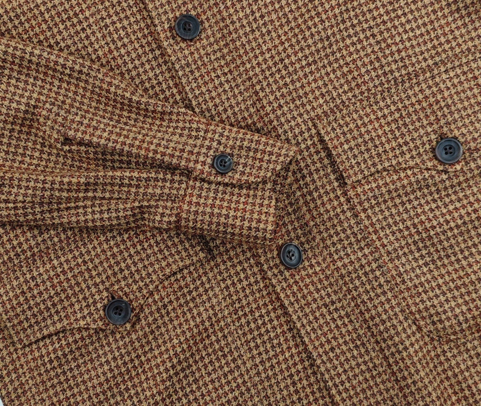 $2120 RUBINACCI Brown Houndstooth Sahariana Guru Jacket 100% Cashmere Size S