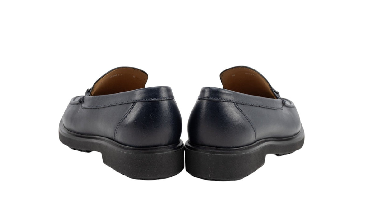 1250$ TESTONI "Gargano" Sport Napa Calf Navy + Dark Metal 8 UK / 9 US / 42 IT