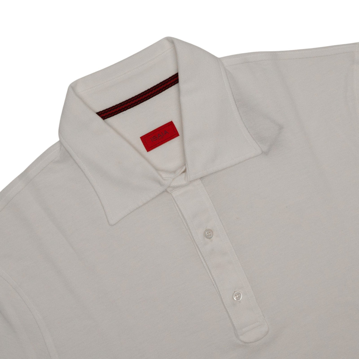 695$ ISAIA NAPOLI White Short Sleeve Polo Jersey Cotton Size XXL - Made in Italy