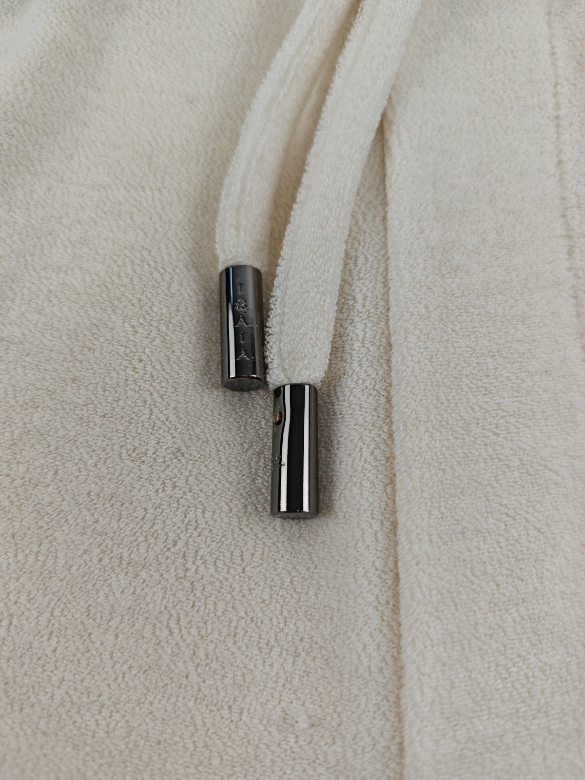 $1250 ISAIA NAPOLI Ivory Terry Short Tracksuit Cotton Silk Size M