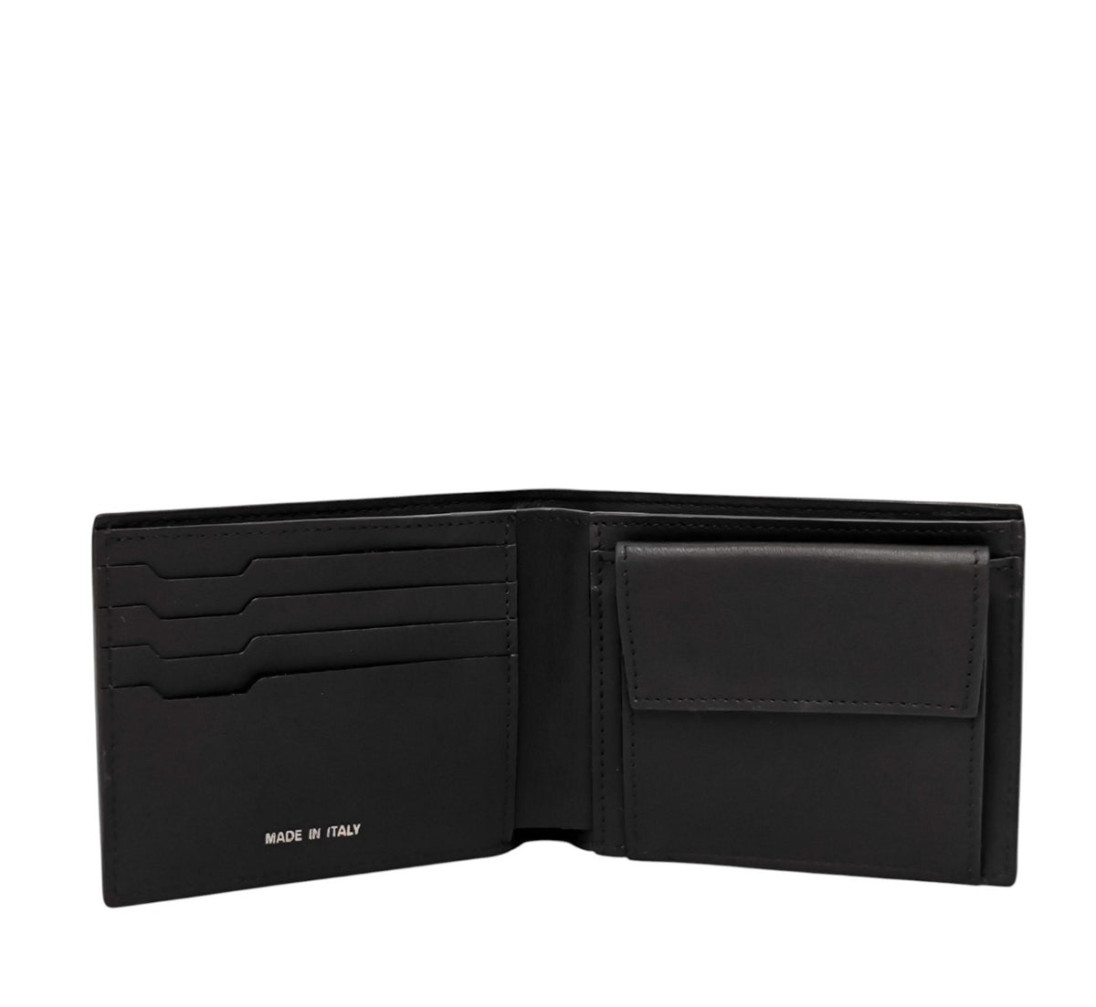 350$ PINEIDER FIRENZE 1774 Embossed Leather Bifold Wallet Black