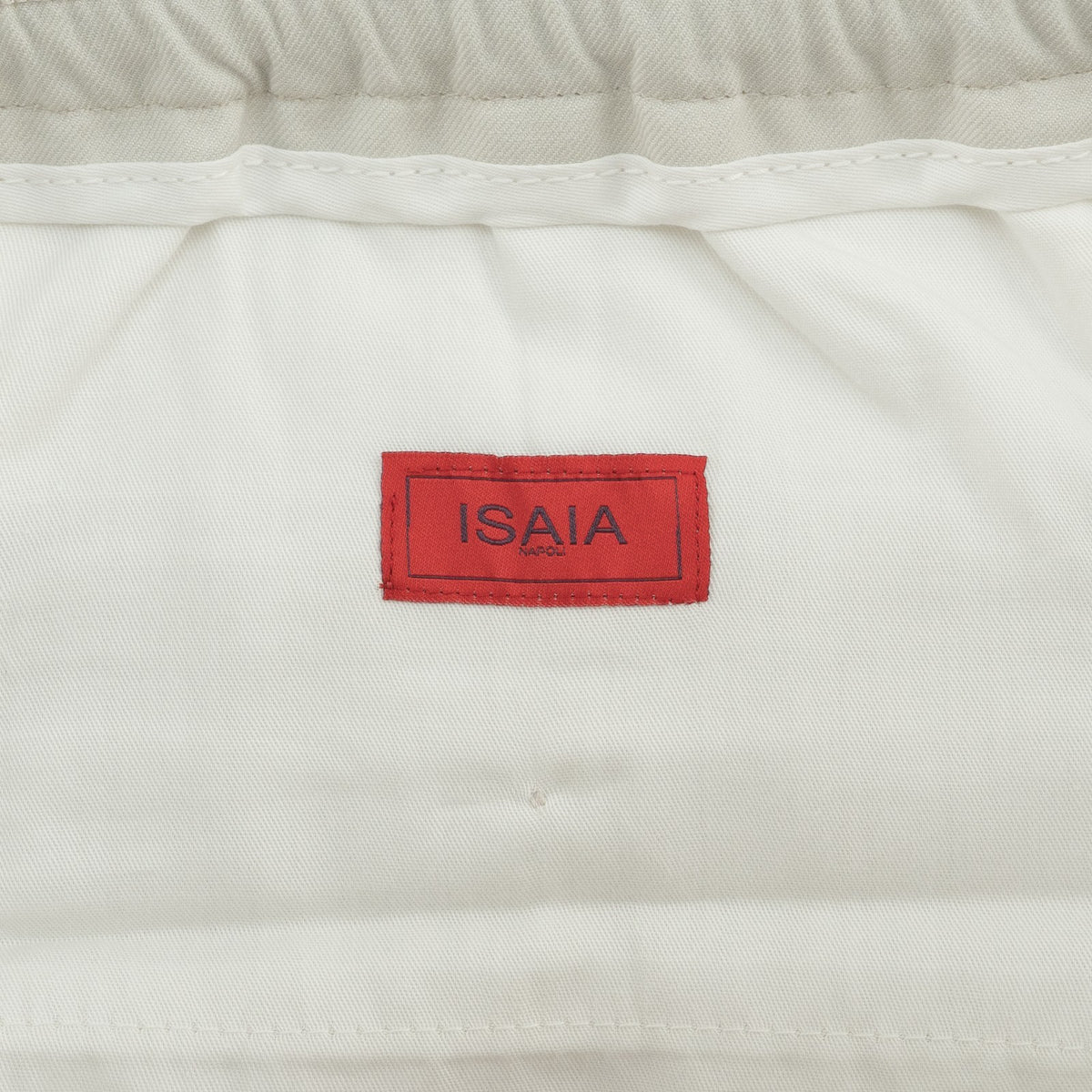 1350$ ISAIA NAPOLI Light Beige Drawstring Pant Cotton Wool Slim 34 US / 50 EU
