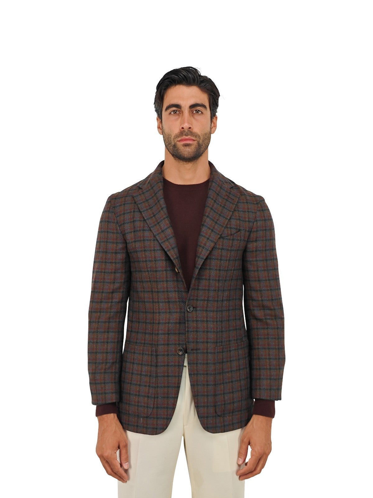 $2200 RUBINACCI Jacket Sport Coat Glen Check 100% Cashmere Tweed 36 US / 46 EU