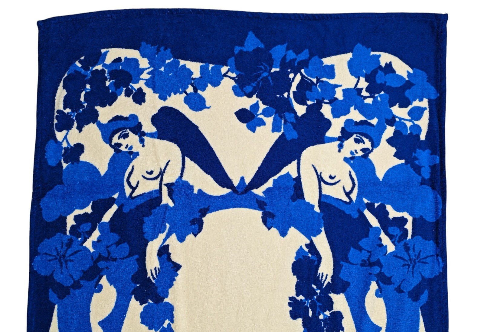 550$ RUBINACCI "Sirenuse" Beach Towel 100x180 cm White / Blue Italian Luxury