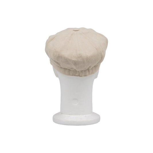 $210 RUBINACCI NAPOLI Ivory Hat Fisherman Cap Flat Cap Herringbone 100% Linen