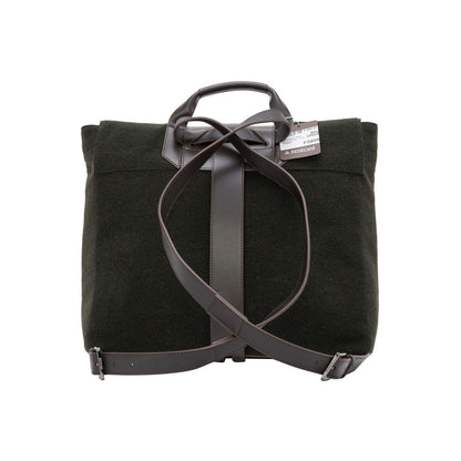 $820 Testoni Bologna Messenger Bag Backpack Loden Wool + Tosco Calf 