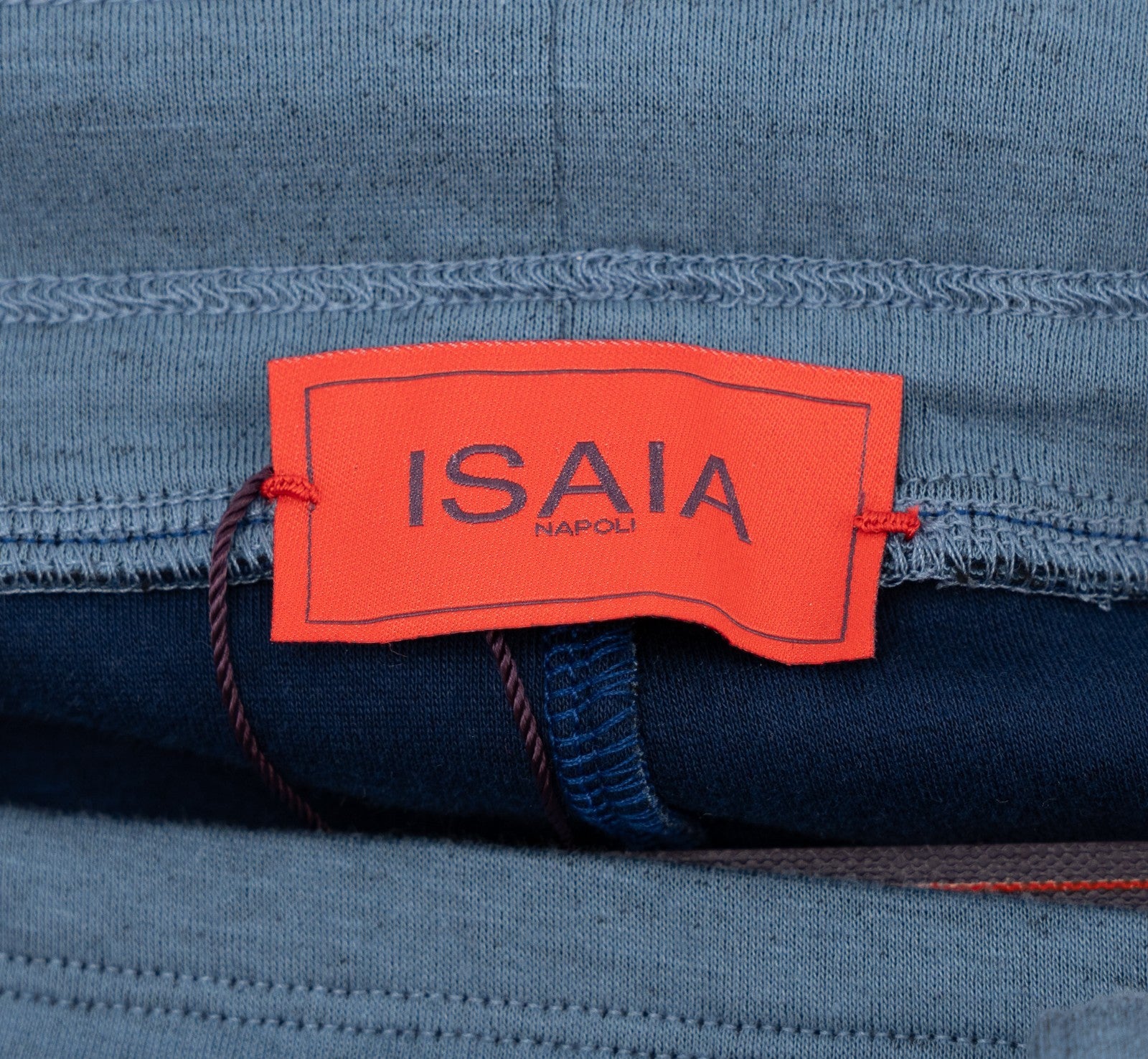 1100$ ISAIA NAPOLI Aviator Blue Drawstring Track Pant Jersey Cotton Size M