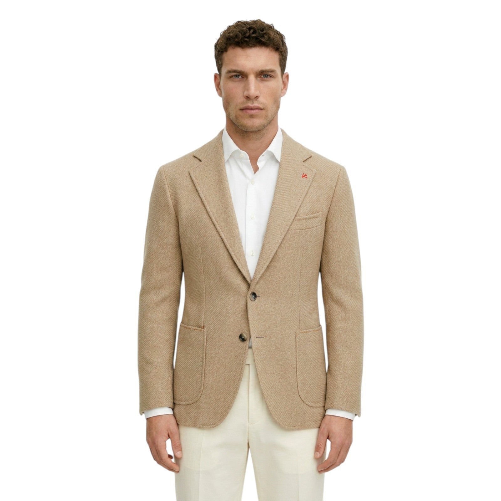 $5800 ISAIA NAPOLI "Domenico" Solid Beige Jacket Sport Coat Knit 100% Cashmere