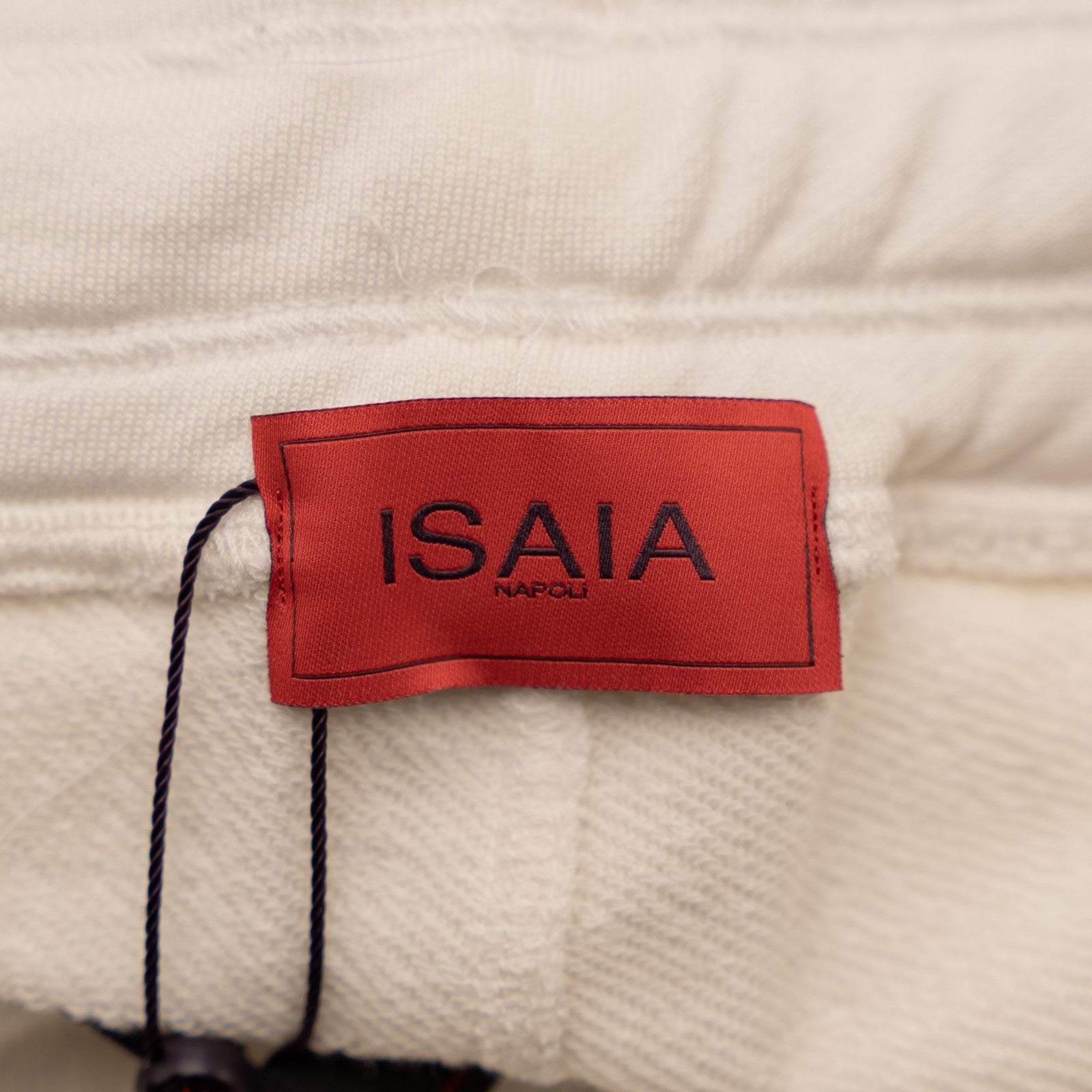 1100$ ISAIA NAPOLI Ivory Drawstring Short Track Pant Silk / Cotton Size L