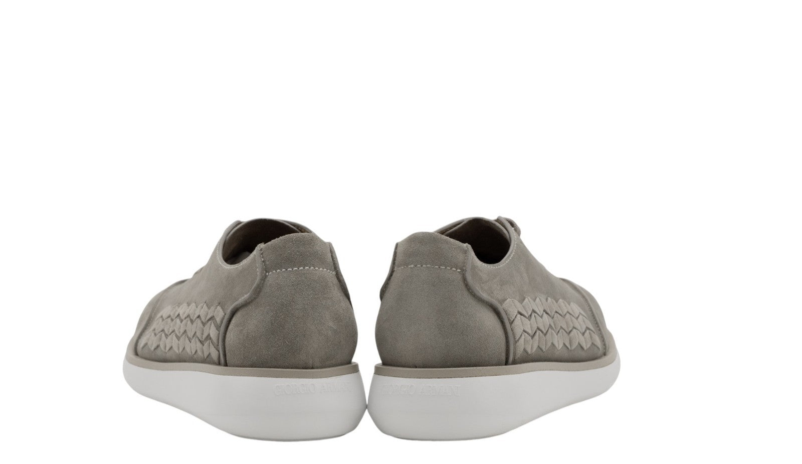 1050$ GIORGIO ARMANI Sneaker Shoes Lace-Up Gray Woven Suede 6 UK / 7 US / 40 IT