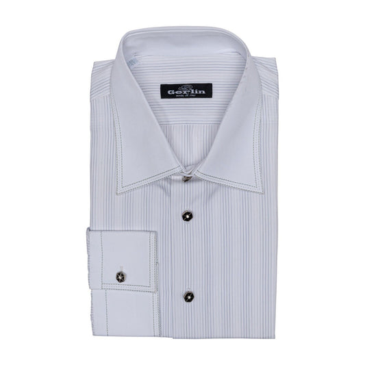 690$ LUXURY GERLIN Shirt White SUPRALUX ALUMO Cotton 16 - 41 4AT BIJAN