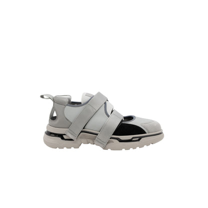 1450$ GIORGIO ARMANI Sneakers Shoes Strapped Ice Gray Suede  10 UK 11 US 44 IT
