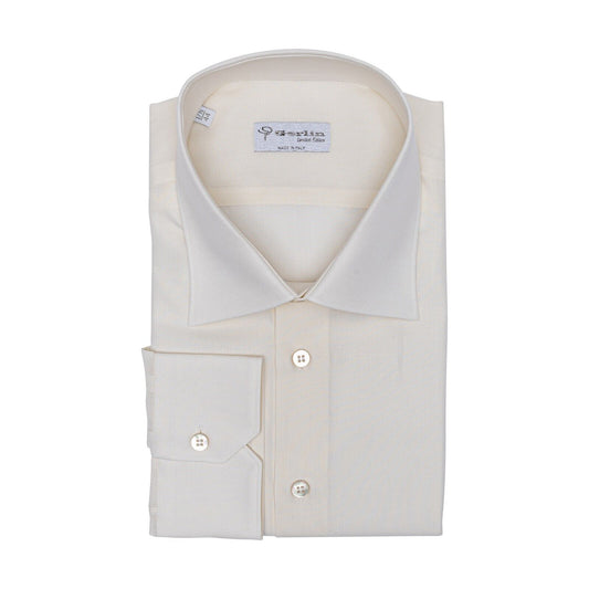 690$ LUXURY GERLIN Shirt Light Light Yellow Twill ALUMO Cotton 1F BIJAN