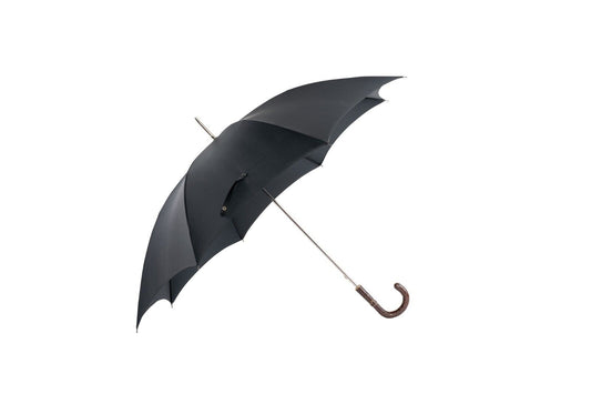 RARE MARIO TALARICO NAPOLI Umbrella Black Handmade 60's Handle in Turtle Leather