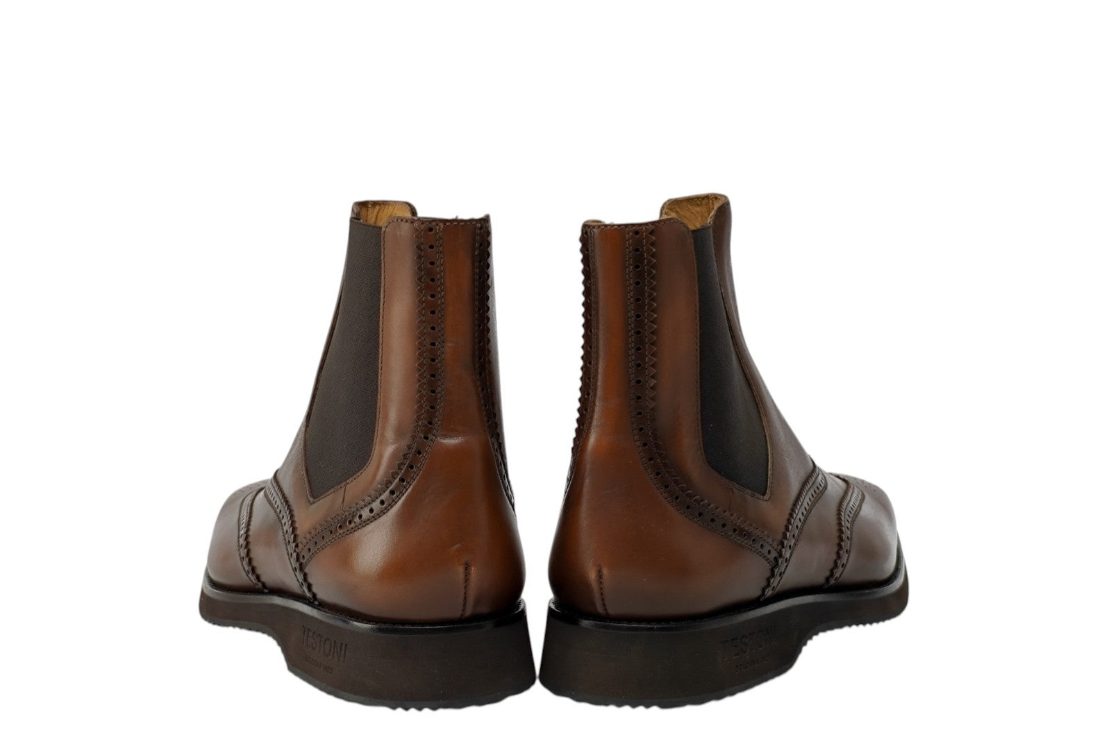 1550$ TESTONI Chelsea Boot Shoes Antique Calf Brown 8 UK / 9 US / 42 IT