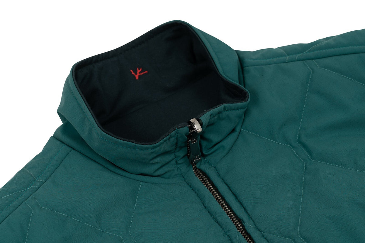 $2800 ISAIA NAPOLI Green & Blue Reversible Vest Jacket Techno Wool 38 US / 48 EU