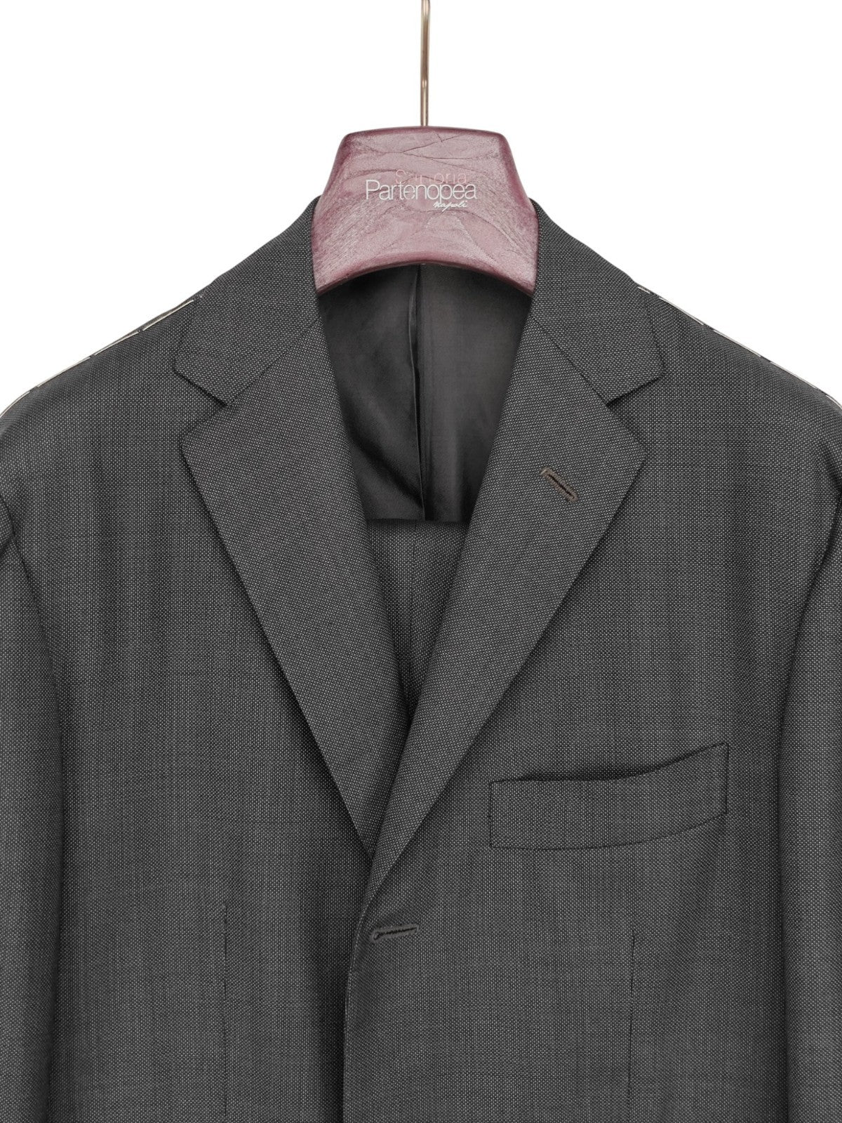 $2500 SARTORIA PARTENOPEA NAPOLI Handmade Gray Suit Wool 140's  38 US / 48 EU 7R