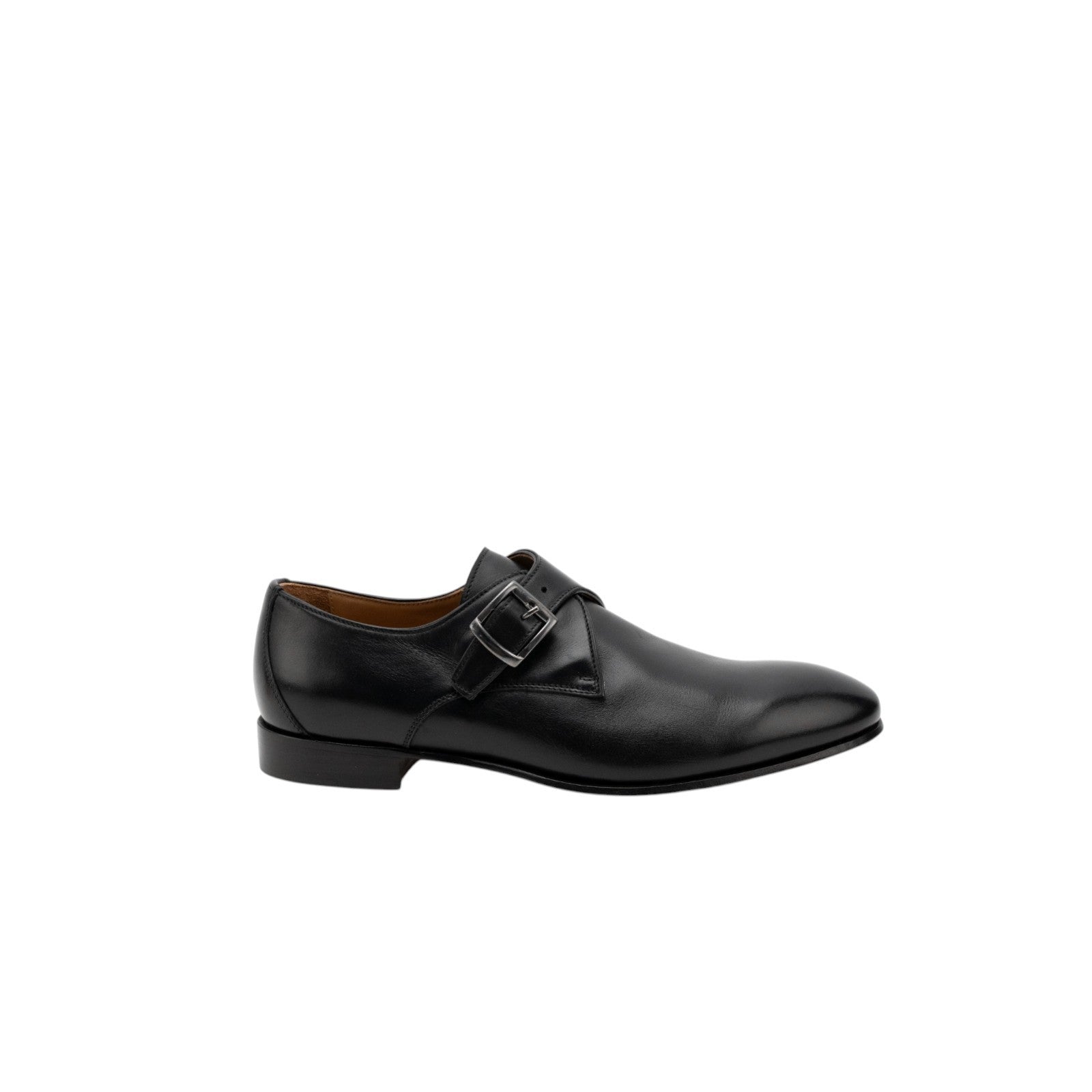 ISAIA NAPOLI Black Calfskin Leather Single Monk Strap Shoes 9 UK / 10 US / 43 IT