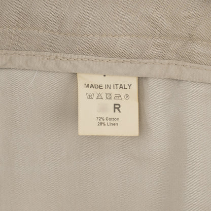 725$ ISAIA NAPOLI Beige 5 Pocket Trouser Pant Cotton Linen Regular Fit