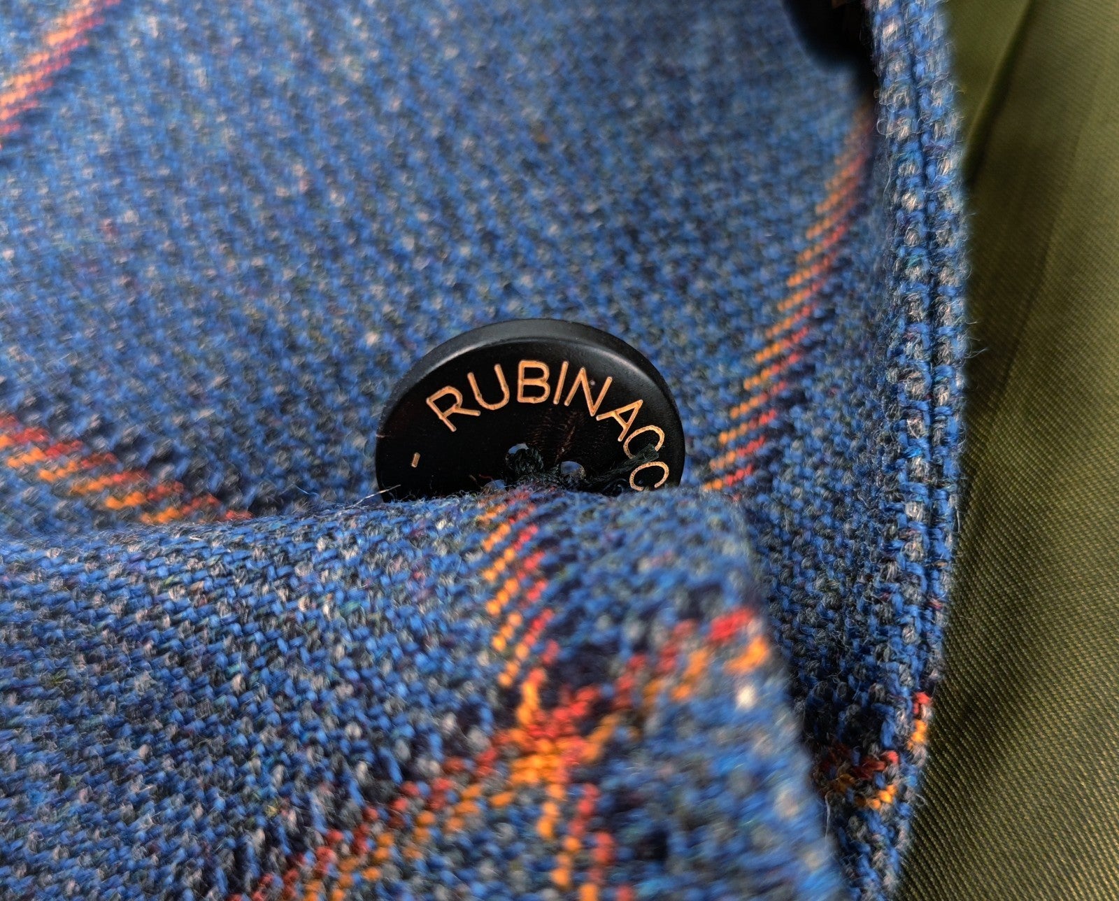 $1650 RUBINACCI NAPOLI Blue Checks Jacket Sport Coat Wool 36 US / 46 EU