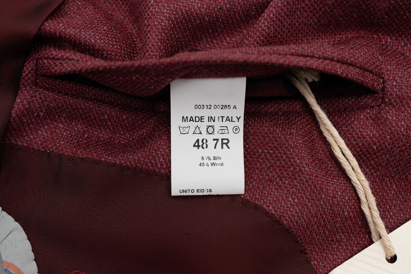 $1600 EIDOS by ISAIA NAPOLI Wine Sport Coat Jacket Silk / Wool 38 US / 48 EU Reg