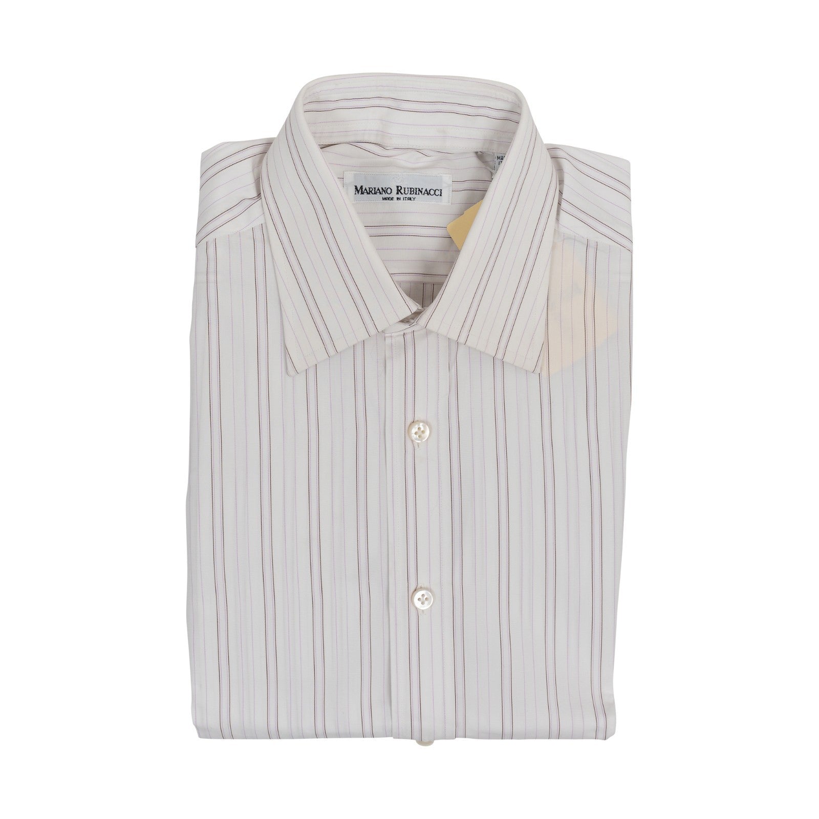 520$ RUBINACCI NAPOLI White Hand-Sewn Striped Shirt Cotton Classic Fit   3X