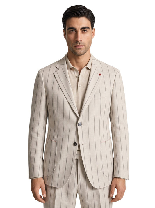 $6850 ISAIA NAPOLI "Capri" Light Beige Suit Wool - Silk - Linen 40 US / 50 EU 8R