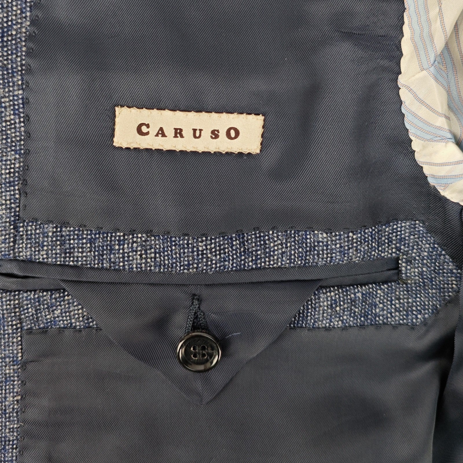 1900$ RAFFAELE CARUSO Blue Wool Suit Superfine English Cloth 40 US / 50 IT