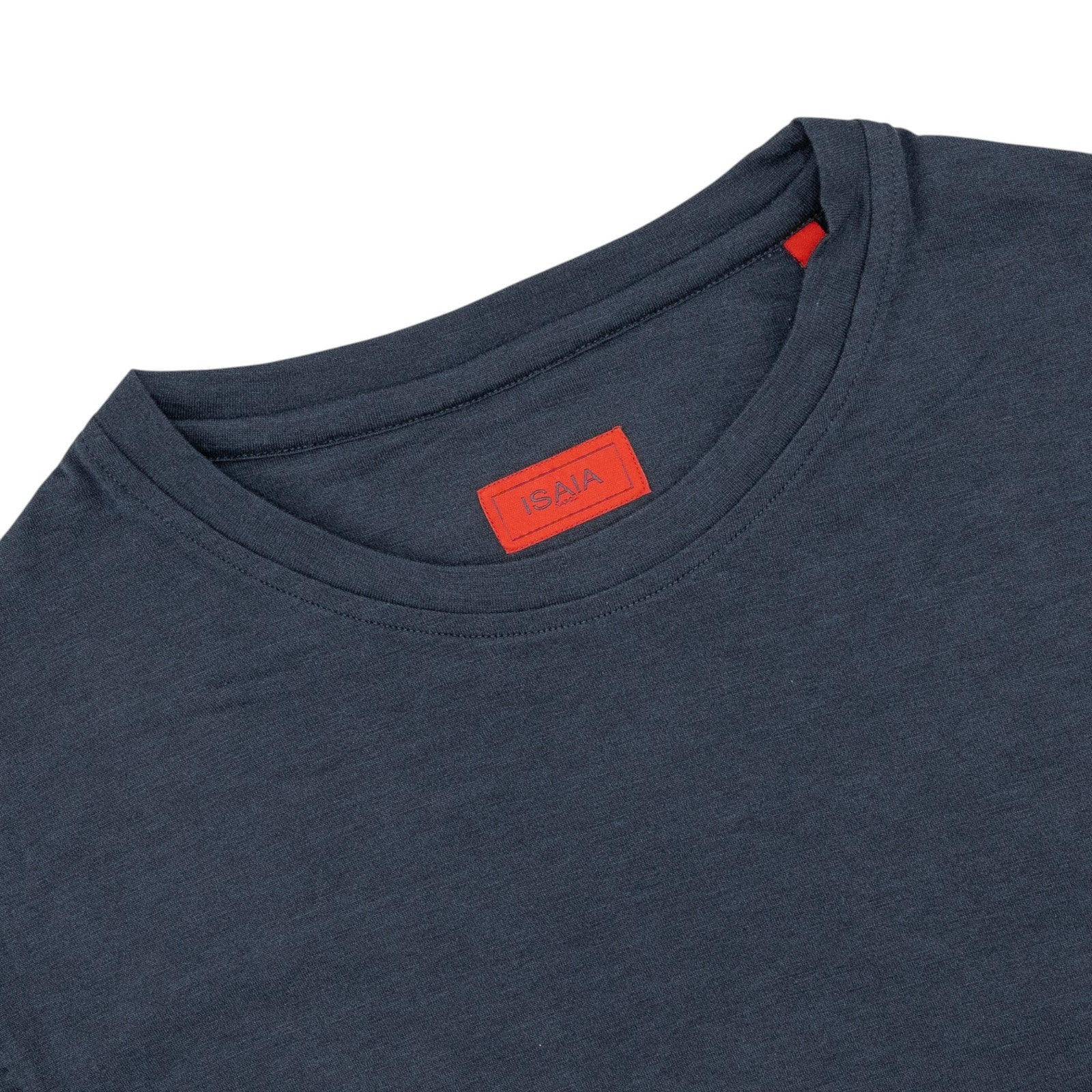 650$ ISAIA NAPOLI Pelleovo Cotton Jersey Blue Short Sleeve Handmade T-Shirt  2