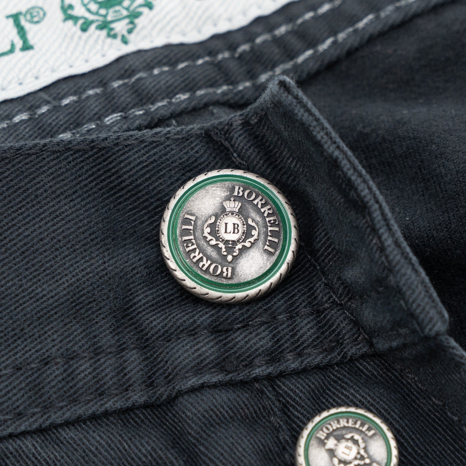 415$ LUIGI BORRELLI NAPOLI Dark Blue Denim Jeans Pant Twill Cotton 34 US / 50 EU