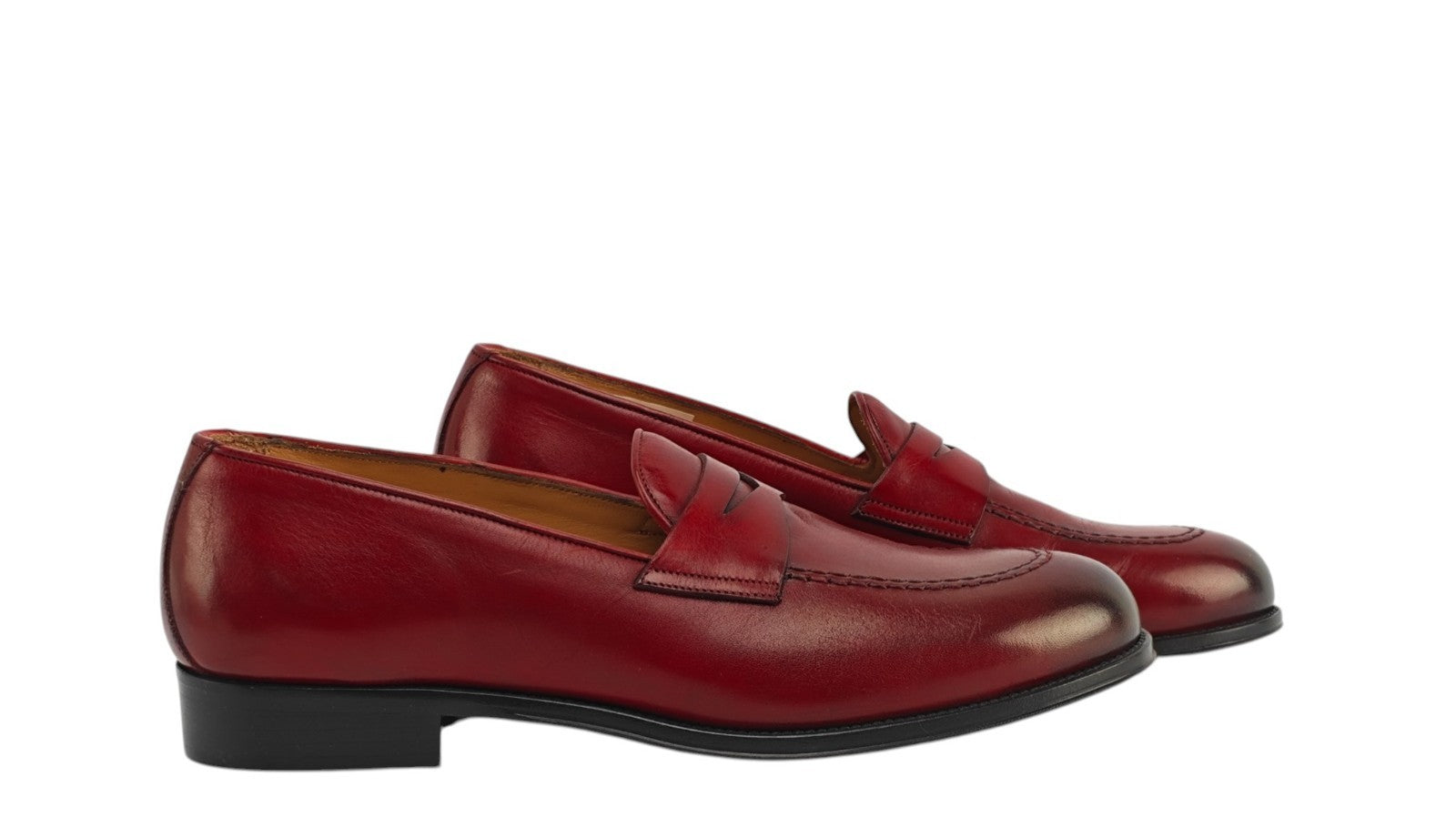 1300$ TESTONI BOLOGNA Loafer Shoes Antique Lux Calf Red 8 UK / 9 US / 42 IT