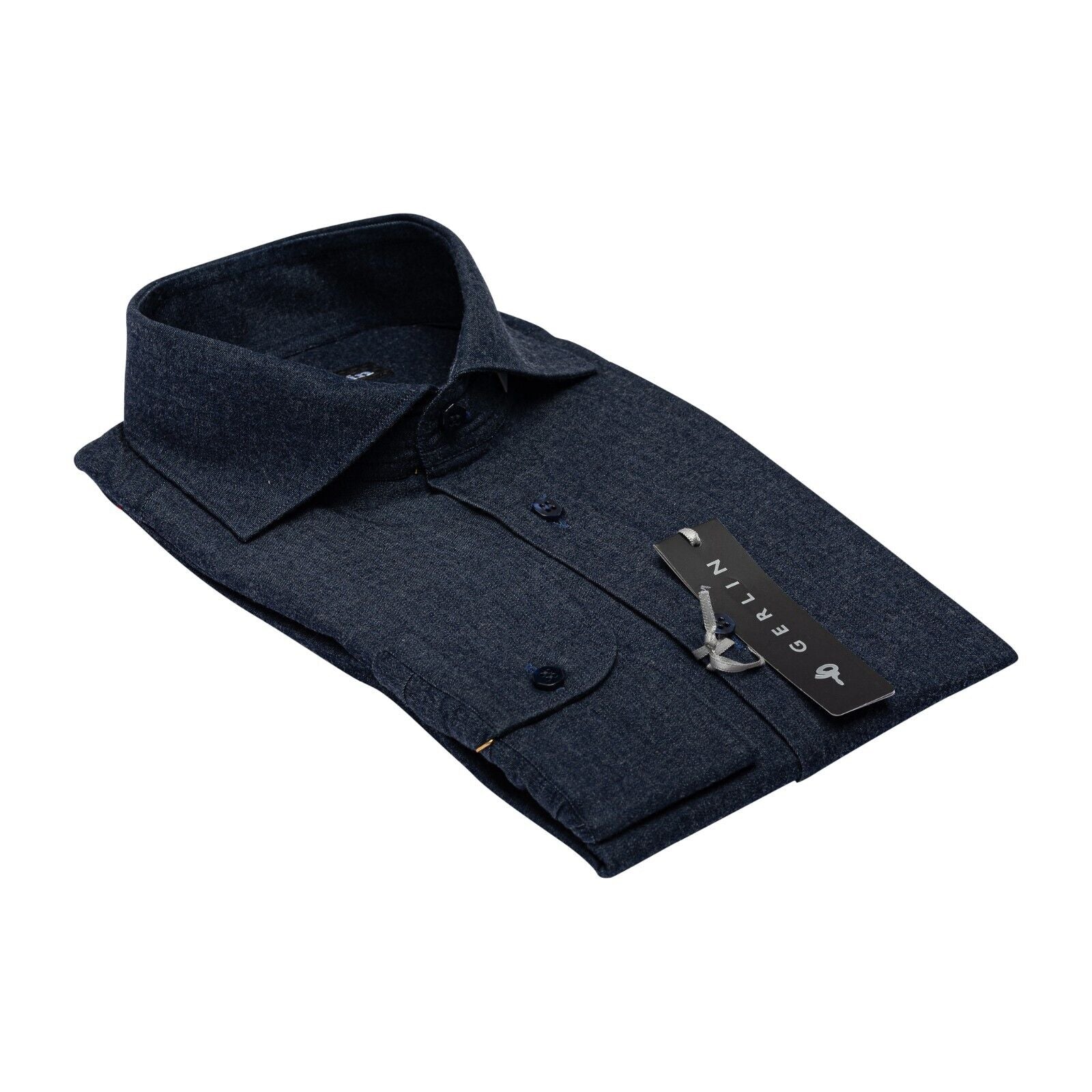 750$ LUXURY GERLIN Shirt TELA GENOVA Denim Cotton 16 - 41 5U BIJAN