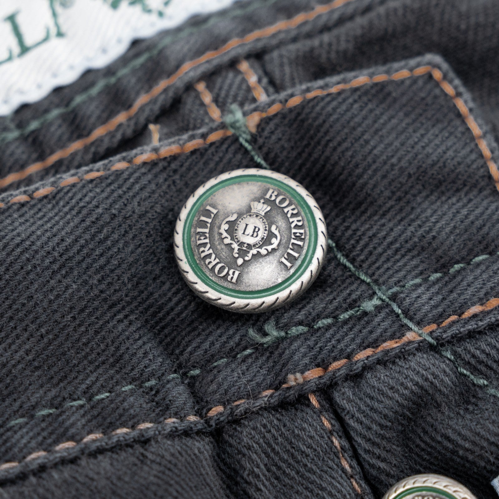 415$ LUIGI BORRELLI NAPOLI Gray Wash Denim Jeans Pant Twill Cotton