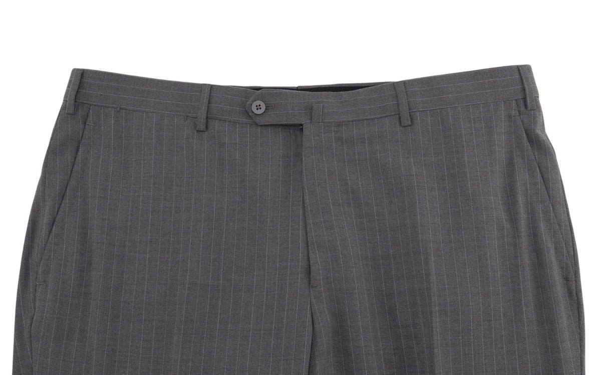 $6790 ISAIA NAPOLI "Gregorio" Gray Suit Hand-Sewn Wool Pinstripe