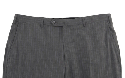 $6790 ISAIA NAPOLI "Gregorio" Gray Suit Hand-Sewn Wool Pinstripe