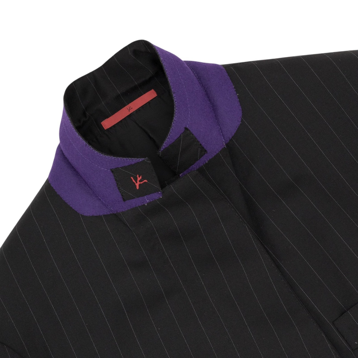 $6600 ISAIA "Gregorio" Black Hand-Sewn Suit Fine Wool Striped 46 US / 56 EU 8R