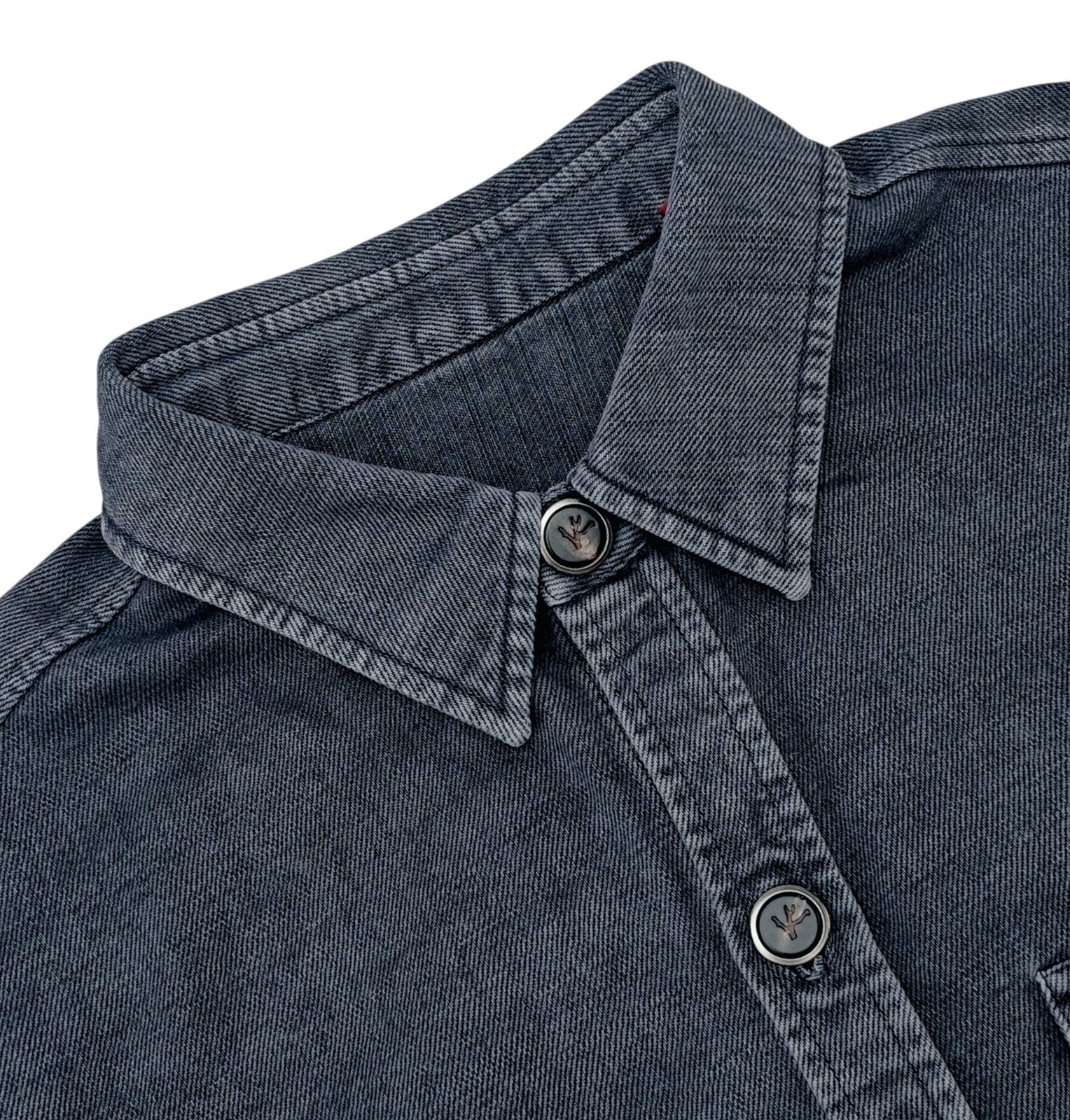 $1250 ISAIA NAPOLI Blue Indigo Hand-Sewn Overshirt Jacket Denim Cotton
