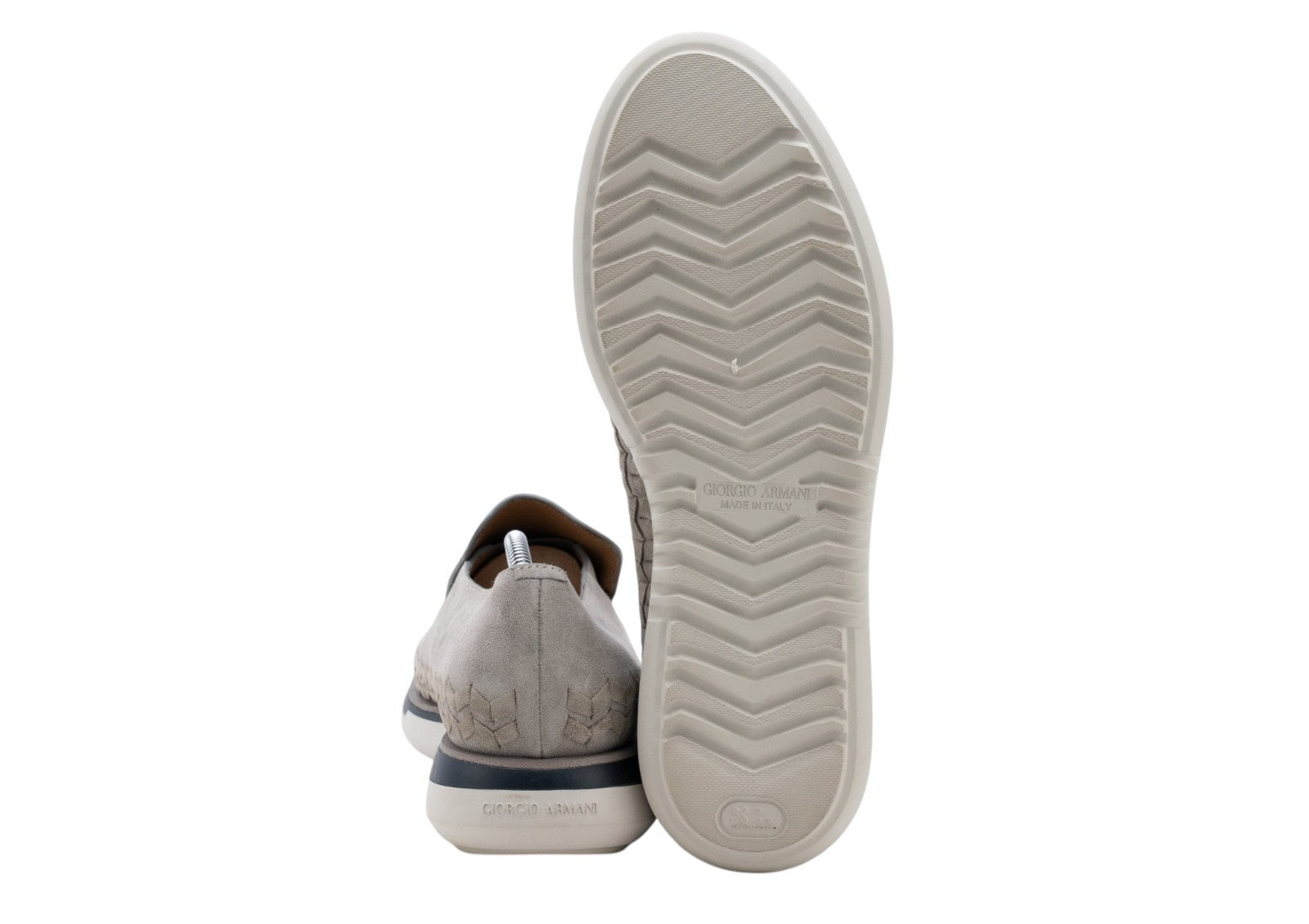 1050$ GIORGIO ARMANI Sneaker Shoes Slip-On Gray Woven Suede 9 UK / 10 US / 43 IT