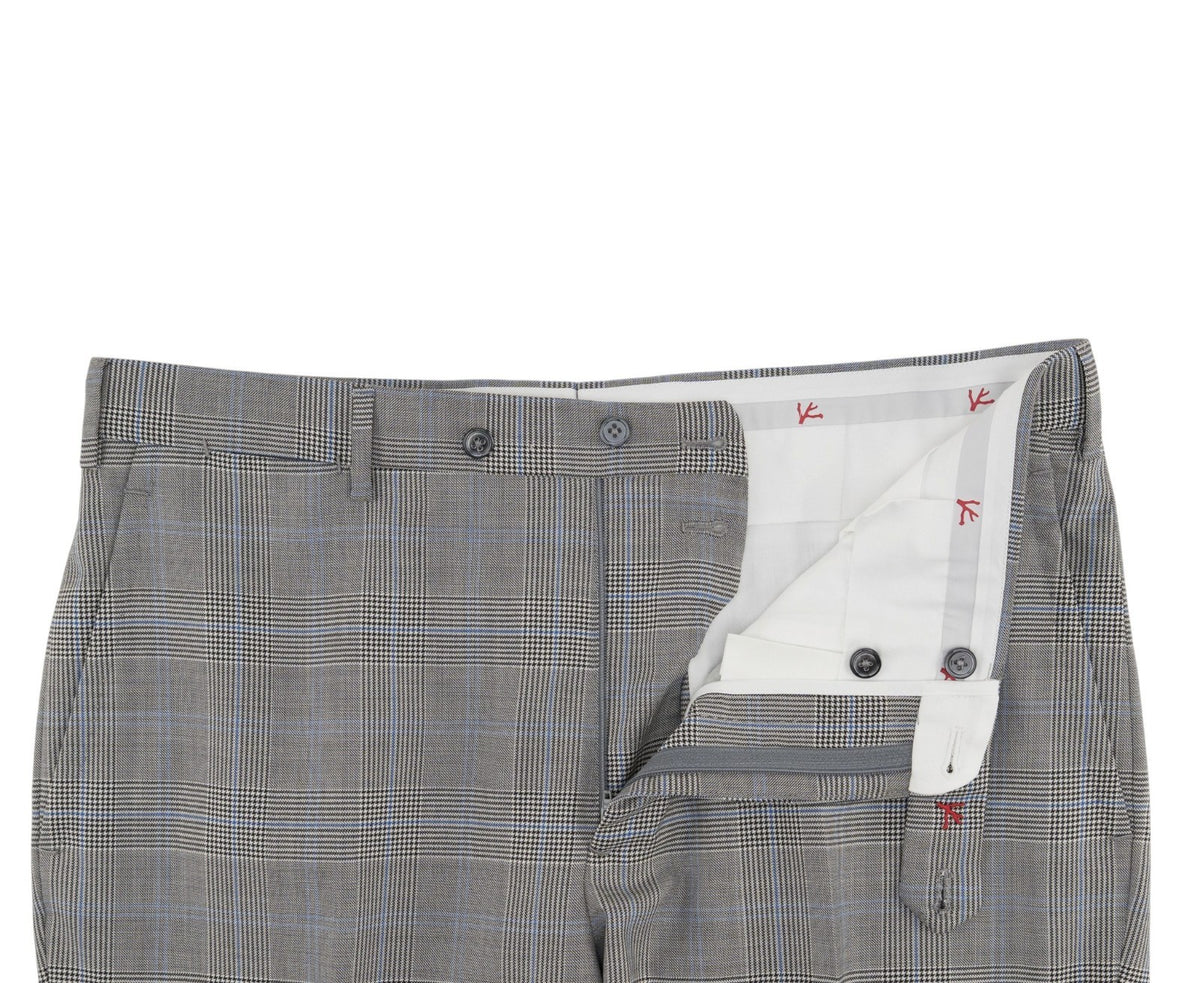 $6550 ISAIA NAPOLI "Base 5" Gray Suit Fine Wool Prince of Wales 42 US / 52 EU 7R