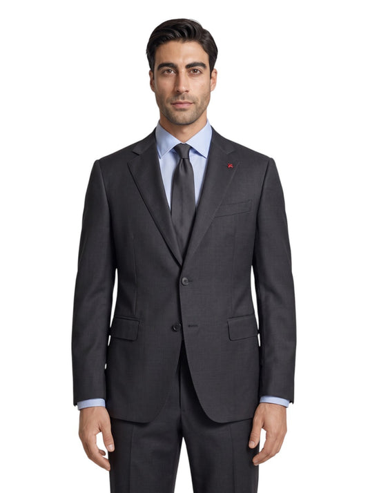 $6500 ISAIA NAPOLI Charcoal Gray Hand-Sewn Suit Wool 100's 44 US / 54 EU 7R