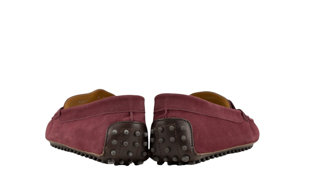 1200$ TESTONI Driver Loafer Shoes Casual Suede Calf Amaranth 8 UK / 9 US / 42 IT